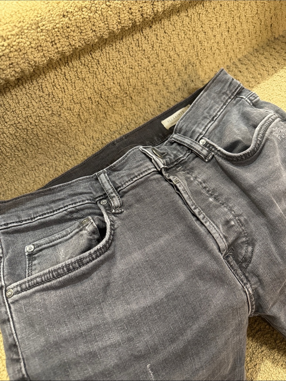 AllSaints Men's Skinny Jeans in Washed Gray